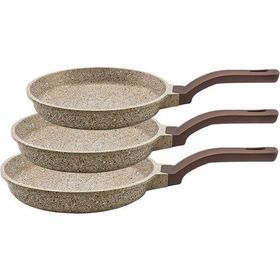 Oms 3255 Kumbeji 3 Parça Döküm Granit Tava Set