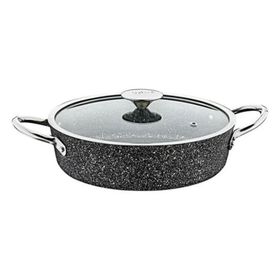 Oms 3316 Granit 24 cm Siyah İndüksiyonlu Kısa Tencere