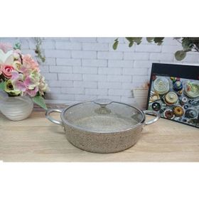 Oms 3316 Indüksiyonlu 30x8 cm Kum Beji Granit Karnıyarık Tencere