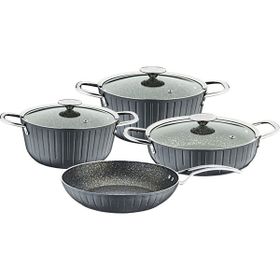 Oms 3518 Antrasit 7 Parça Colonna Granit Tencere Set