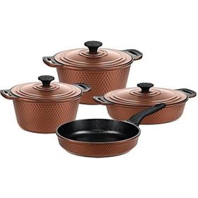Oms 3536 Triana 7 Parça Bronz Granit Döküm Tencere Seti