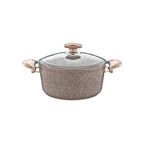 Oms Collection 24X12 cm Kahverengi Granit Derin Tencere