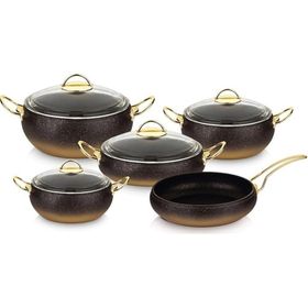 Oms Collection 9 Parça Granit Küre Model Tencere Seti