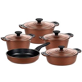 Oms Collection Triana 3537 9 Parça Biogranit Bronz Tencere Seti