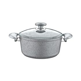 Oms Granit 22 cm Gri Derin Tencere