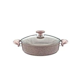 Oms Granit 26 cm Karnıyarık Tenceresi gri pembe