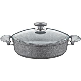 OMS Granit 32x8 cm Pilav Tencere Cam Kapaklı 3310