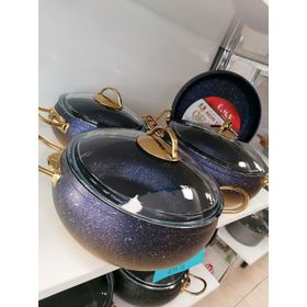 OMS Granit 7 Parça Lacivert Tencere Seti