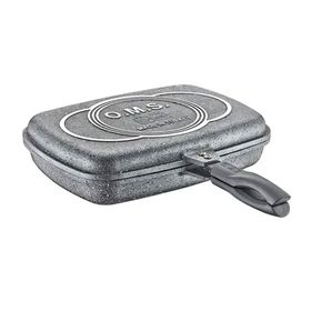 Oms Gri 36x26x9 cm Granit Double Grill Tava
