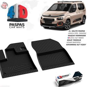 Omsa Citroen Berlingo 3 Siyah Ön 2 Parça 2019 ve Sonrası 4D Paspas