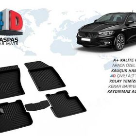 Omsa Fiat Egea Sedan 4D Siyah 2016 ve Sonrası Havuzlu Paspas