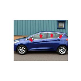 Omsa Ford Fiesta 7 HB 8 Parça 2017 ve Sonrası Krom Üst Cam Çerçevesi