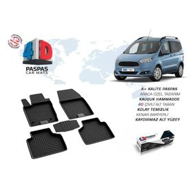 Omsa Ford Tourneo Courier 4D Siyah 2018 ve Sonrası Havuzlu Paspas