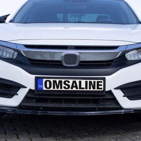 Omsa Honda Civic FC5 2016 ve Sonrası 4 Parça Piano Siyah Gri Flaplı Ön Tampon Lip