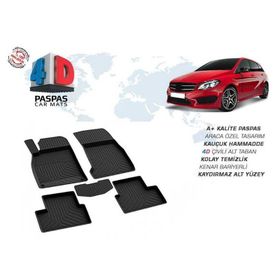 Omsa Mercedes B Class W246 4D Siyah 2012 ve Sonrası Havuzlu Paspas