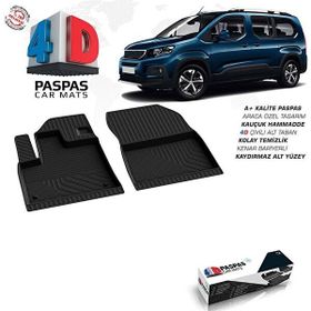 Omsa Peugeot Rifter Siyah Ön 2 Parça 2019 ve Sonrası 4D Paspas