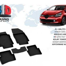 Omsa Renault Clio 4 4D Siyah 2012 ve Sonrası Havuzlu Paspas