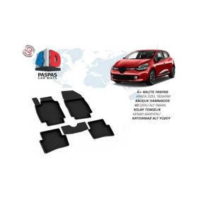 Omsa Renault Clio 4 4D Siyah 2012 ve Sonrası Havuzlu Paspas