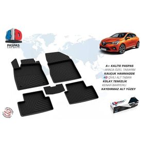 Omsa Renault Clio 5 4D Siyah 2019 ve Sonrası Havuzlu Paspas
