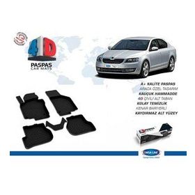 Omsa Skoda Octavia 2 A5 4D Siyah 2008 ve Sonrası Havuzlu Paspas