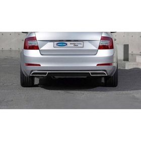 Omsa Skoda Octavia A7 Krom 2013-2019 Arası 3 Parça Egzoz Ucu Arka Difüzör