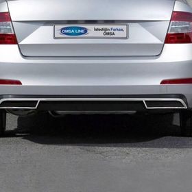 Omsa Skoda Octavia A7 Krom 2013-2019 Arası 3 Parça Egzoz Ucu Arka Difüzör