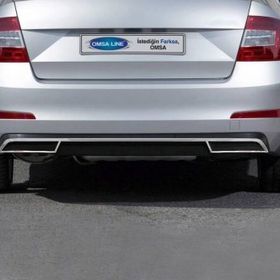 Omsa Skoda Octavia A7 Krom Egzoz Ucu Arka 3 Parça 2013 ve Sonrası Difüzör