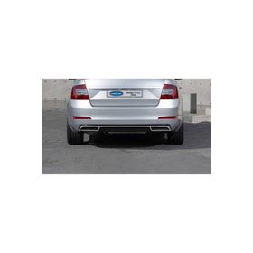 Omsa Skoda Octavia A7 Krom Egzoz Ucu Arka 3 Parça 2013 ve Sonrası Difüzör