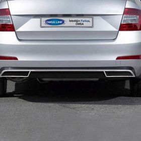 Omsa Skoda Octavia A7 Krom Egzoz Ucu Arka 3 Parça 2013 ve Sonrası Difüzör