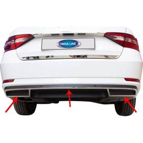 Omsa Skoda Superb B8 3 V Krom 3 Parça 2015-2019 Arası Egzoz Çerçevesi