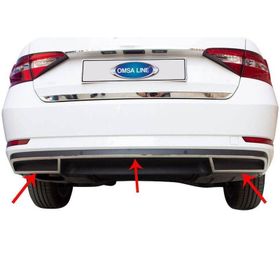 Omsa Skoda Superb B8 3 V Krom 3 Parça 2015-2019 Arası Egzoz Çerçevesi