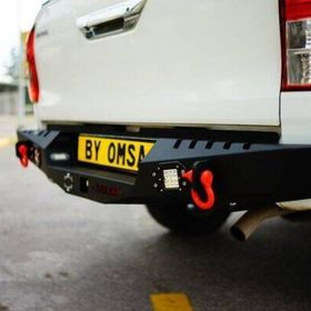 Omsa Toyota Hilux Dakar 2015 ve Sonrası Ledli Sensörlü Çelik Arka Tampon