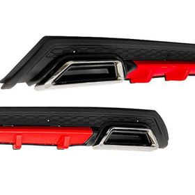Omsa Universal Elit Plus R 2 Krom Egzos Kırmızı Mat Siyah Abs Plastik Difüzör