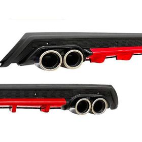 Omsa Universal Elit R 4 Krom Egzos Kırmızı Mat Siyah Abs Plastik Difüzör