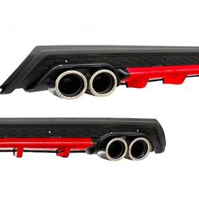 Omsa Universal Elit R 4 Krom Egzos Kırmızı Mat Siyah Abs Plastik Difüzör