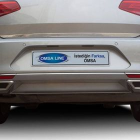 Omsa VW Passat B8 Krom R Line Difüzör 2015-2019 Arası Egzoz Çerçevesi