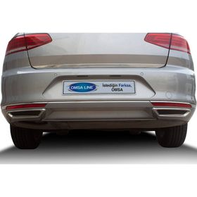 Omsa VW Passat B8 Krom R Line Difüzör 2015-2019 Arası Egzoz Çerçevesi