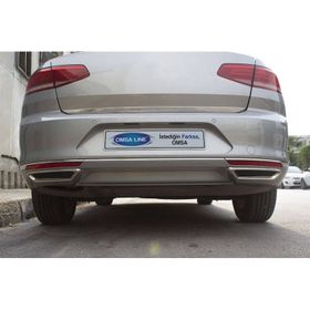 Omsa VW Passat B8 Krom R Line Difüzör 2015-2019 Arası Egzoz Çerçevesi