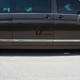 Omsa VW T6.1 Caravelle 2020 ve Sonrası 7 Parça Uzun Şase Krom Yan Kapı Çıtası