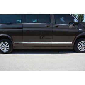 Omsa VW T6.1 Caravelle 2020 ve Sonrası 7 Parça Uzun Şase Krom Yan Kapı Çıtası