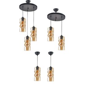 Ömür Avize Avizeseti Modern Füme Komple Set Avize Tekli Ikili Üçlü Avize