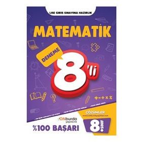 Onburda Yayınları 8. Sınıf Matematik Yeni Nesil Branş Denemeleri