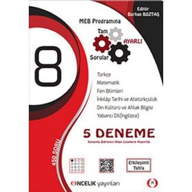 Öncelik Yayınları - 8. Sınıf LGS 5 Deneme