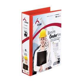 Önder 2017-2 4 Halkalı D A4 Kırmızı 70 mm Mekanizmalı Klasör