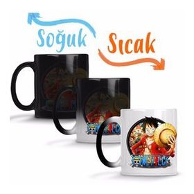One Piece Monkey D Luffy Anime Roronoa Sihirli Porselen Kupa