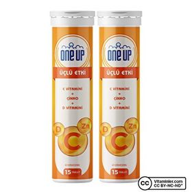 One Up Üçlü Etki C Vitamini Çinko 15 Efervesan Tablet