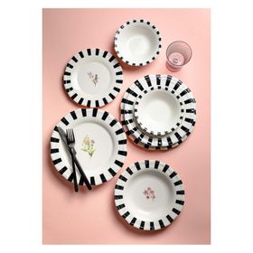 Onedekor Piano Flora Tifany 24 Parça 6 Kişilik Porselen Yemek Takımı
