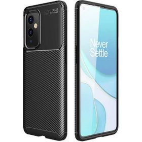 OnePlus 9 Siyah Kılıf Silikon Karbon Serisi Mat Fiber Negro Kapak