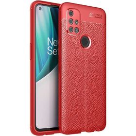 OnePlus Nord N10 Kırmızı Kılıf Silikon Deri Görünümlü Parmak İzi Bırakmaz Niss