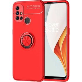 OnePlus Nord N10 Kırmızı Kılıf Silikon Deri Görünümlü Parmak İzi Bırakmaz Niss